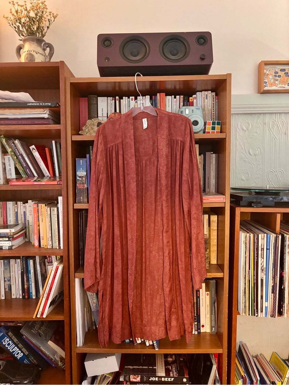 Draped Open-Front Women's Coatigan - Rust